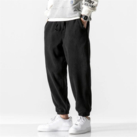Nowe luźne spodnie do joggingu męskie 2020 nowe modne polarowe jesienne zimowe ciepłe spodnie dresowe męskie proste spodnie Pantalon Hommes 4